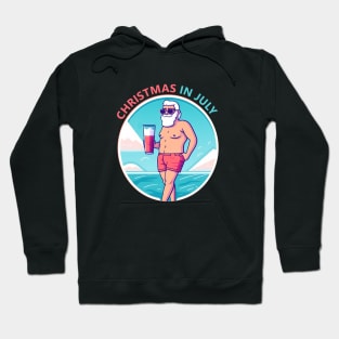 Xmas in July, Funny Santa Tropical Christmas Hoodie